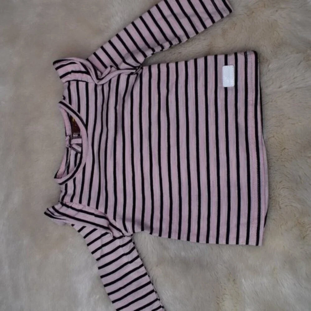 7 For All Mankind Denim Jeans Long Sleeve Striped Shirt Set